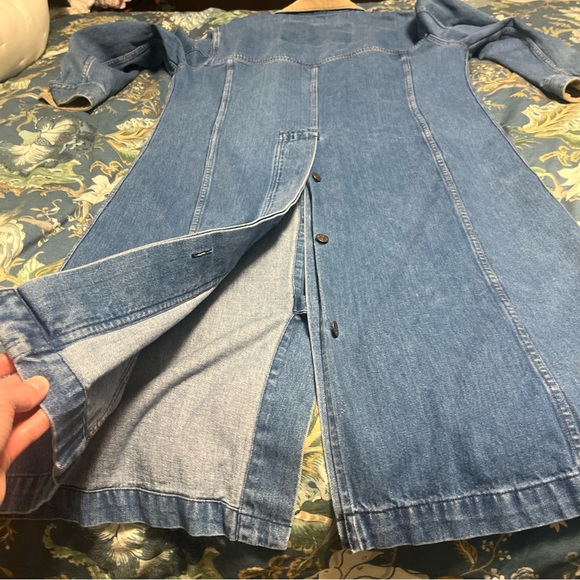 Vintage Retro 80s Levi Strauss Denim Duster Coat/Jacket SZ M USA Big Paper Tag - Picture 10 of 12